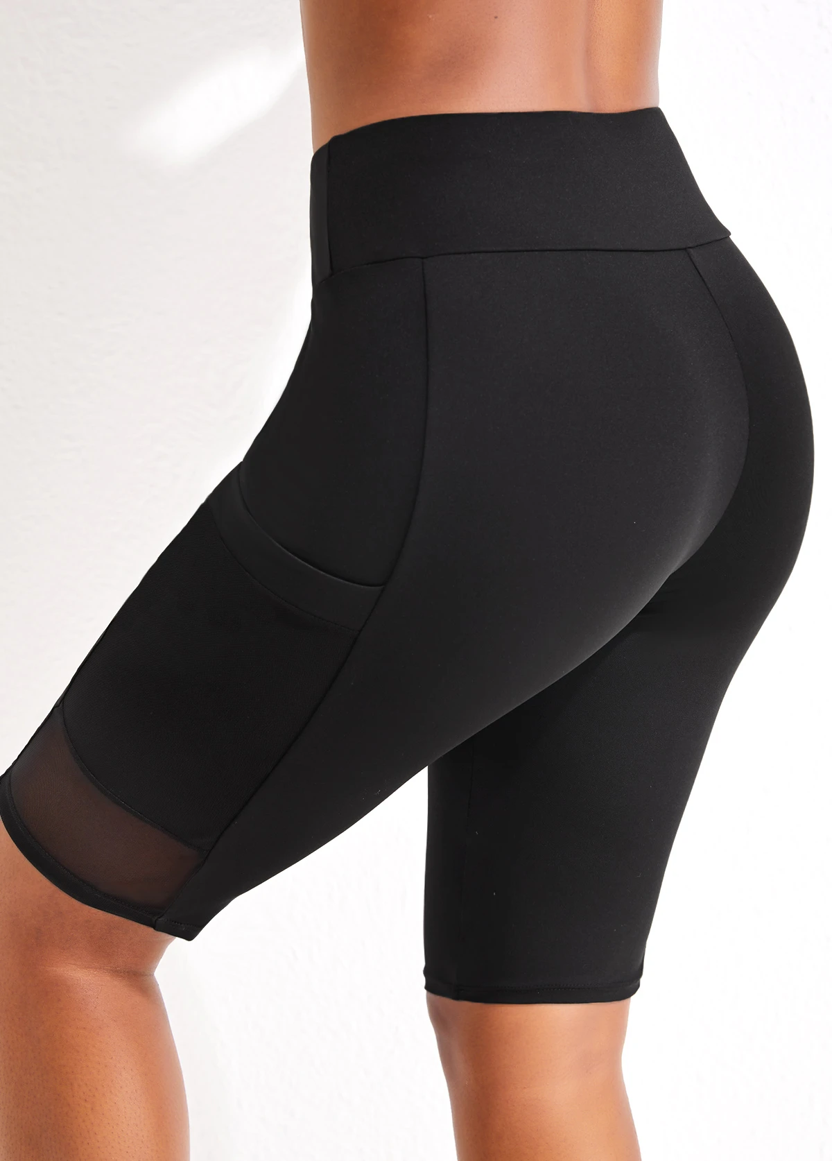 High Waisted Black Pocket Beach Shorts 4 High Waisted Black Pocket Beach Shorts - Image 2