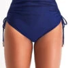High Waisted Navy Drawstring Bikini Bottom -Ethereal Swim 322780 P 16730034993130