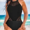 Patchwork Cutout Black One Piece Swimwear -Ethereal Swim 322939 P 16773257738992