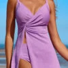 Twist Mid Waisted Light Purple Swimdress And Panty -Ethereal Swim 323494 P 16832009408760