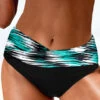 Mid Waisted Dazzle Colorful Print Black Bikini Bottom -Ethereal Swim 324926 P 1674975066634