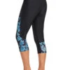 High Waisted Leaf Print Black Swim Capris 2 High Waisted Leaf Print Black Swim Capris -Ethereal Swim 325572 P 16777410576391