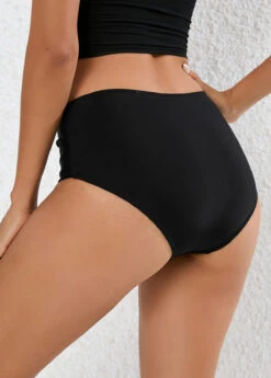 Metal Detail Mid Waisted Black Bikini Bottom 7 Metal Detail Mid Waisted Black Bikini Bottom -Ethereal Swim 325748 P 16794782955041