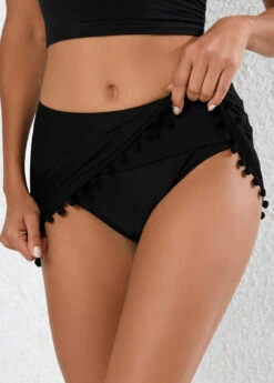 Tassel Mid Waisted Stretch Black Pantskirt 9 Tassel Mid Waisted Stretch Black Pantskirt -Ethereal Swim 325749 P 16795380728272