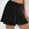 High Waisted Black Layered Hem Pantskirt -Ethereal Swim 326240 P 16799052593263