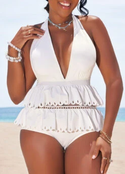 Burn Out Printing White Lace One Piece Swimwear 10 Burn Out Printing White Lace One Piece Swimwear -Ethereal Swim 328591 P 16861880521383