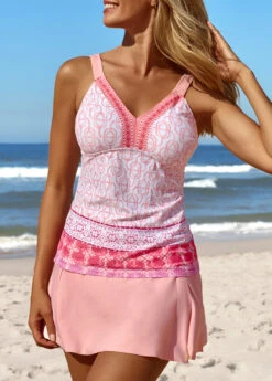 Patchwork Mid Waisted Tribal Print Tankini Set 11 Patchwork Mid Waisted Tribal Print Tankini Set -Ethereal Swim 329296 P 16850630143404