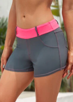 Stretch Mid Waisted Grey Swim Shorts -Ethereal Swim 329670 P 16825616458932