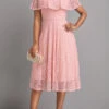 Pink Cut Out Short Sleeve Round Neck Dress -Ethereal Swim 330216 P 16812113545030