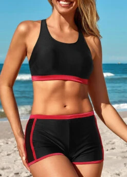 Two Piece Mid Waisted Red Tankini Set 14 Two Piece Mid Waisted Red Tankini Set -Ethereal Swim 330950 P 16872499390175