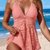 Lace Mid Waisted Pink Swimdress And Panty -Ethereal Swim 330970 P 16850064883070