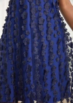 Blue Layered A Line Sleeveless Halter Dress -Ethereal Swim 331589 P 16833745806104