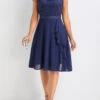 Navy Lace Short Sleeve Round Neck Dress 1 Navy Lace Short Sleeve Round Neck Dress -Ethereal Swim 332280 P 16847352185360