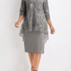 Light Grey Lace Layered Two Piece Dress -Ethereal Swim 333058 P 16853300024340
