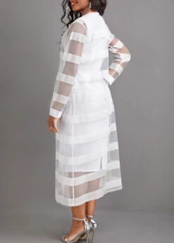 White Two Piece Long Sleeve Dress And Cardigan -Ethereal Swim 333540 P 16853380945581