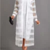 White Two Piece Long Sleeve Dress And Cardigan -Ethereal Swim 333540 P 16853380948690