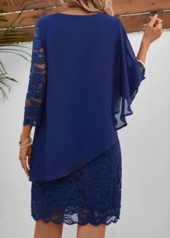 Round Neck Navy Lace Shift Dress 8 Round Neck Navy Lace Shift Dress -Ethereal Swim 333742 P 16871438465111