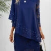 Round Neck Navy Lace Shift Dress -Ethereal Swim 333742 P 16871438469930