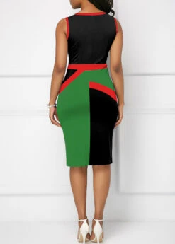 Black Split Sleeveless Round Neck Dress -Ethereal Swim 334616 P 1684751289033