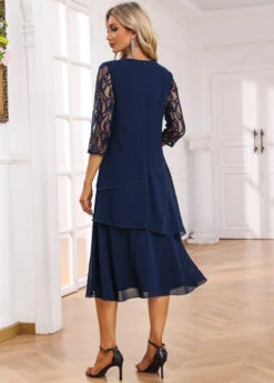 Navy Umbrella Hem Sequin A Line Dress -Ethereal Swim 334851 P 16950047134771