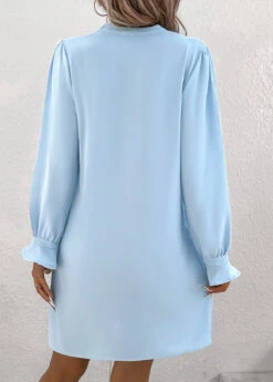 Light Blue Ruched Short Shift Dress -Ethereal Swim 337575 P 16896773476721