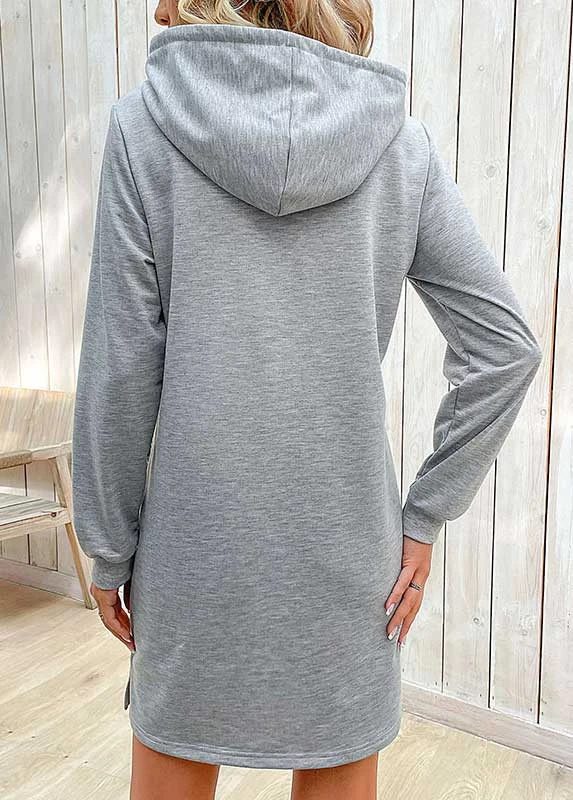 Light Grey Pocket Striped Short Dress 4 Light Grey Pocket Striped Short Dress - Image 2