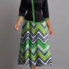 Green Fake 2in1 Tribal Print Maxi Dress -Ethereal Swim 339308 P 1690531465016