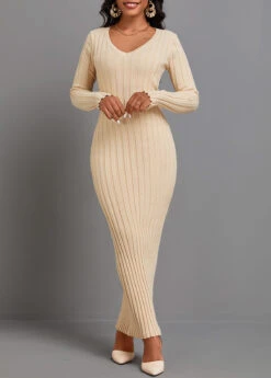 Light Camel Tie Long Sleeve Maxi Dress 11 Light Camel Tie Long Sleeve Maxi Dress -Ethereal Swim 342638 P 16957215022784